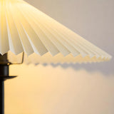 Modern Pleated Shade Wavy Black Metal Floor Lamp Image - 7