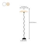 Modern Pleated Shade Wavy Black Metal Floor Lamp #size