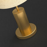 Modern Plug-in Barrel Fabric Shade Metal Table Lamp Image - 10