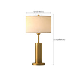 Modern Plug-in Barrel Fabric Shade Metal Table Lamp #size