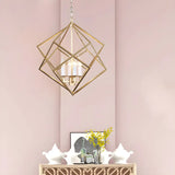 Modern Prismatic Geometric Gold Dining Room Chandelier Image - 3