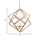 Modern Prismatic Geometric Gold Dining Room Chandelier Image - 4