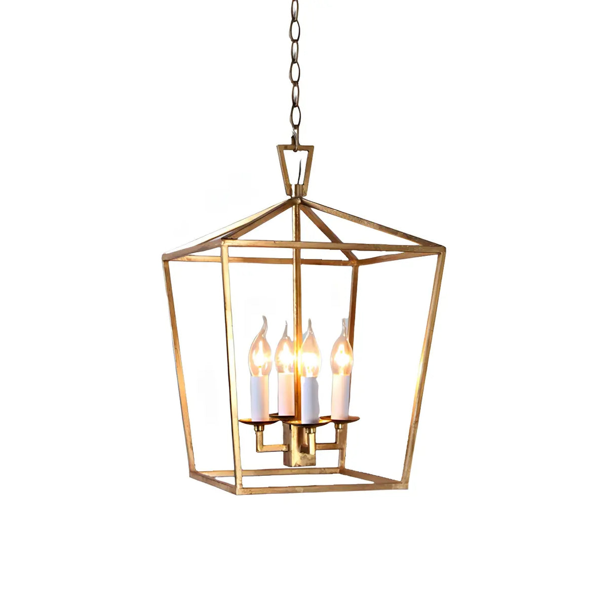 Modern Prismatic Geometric Gold Dining Room Chandelier Image - 7