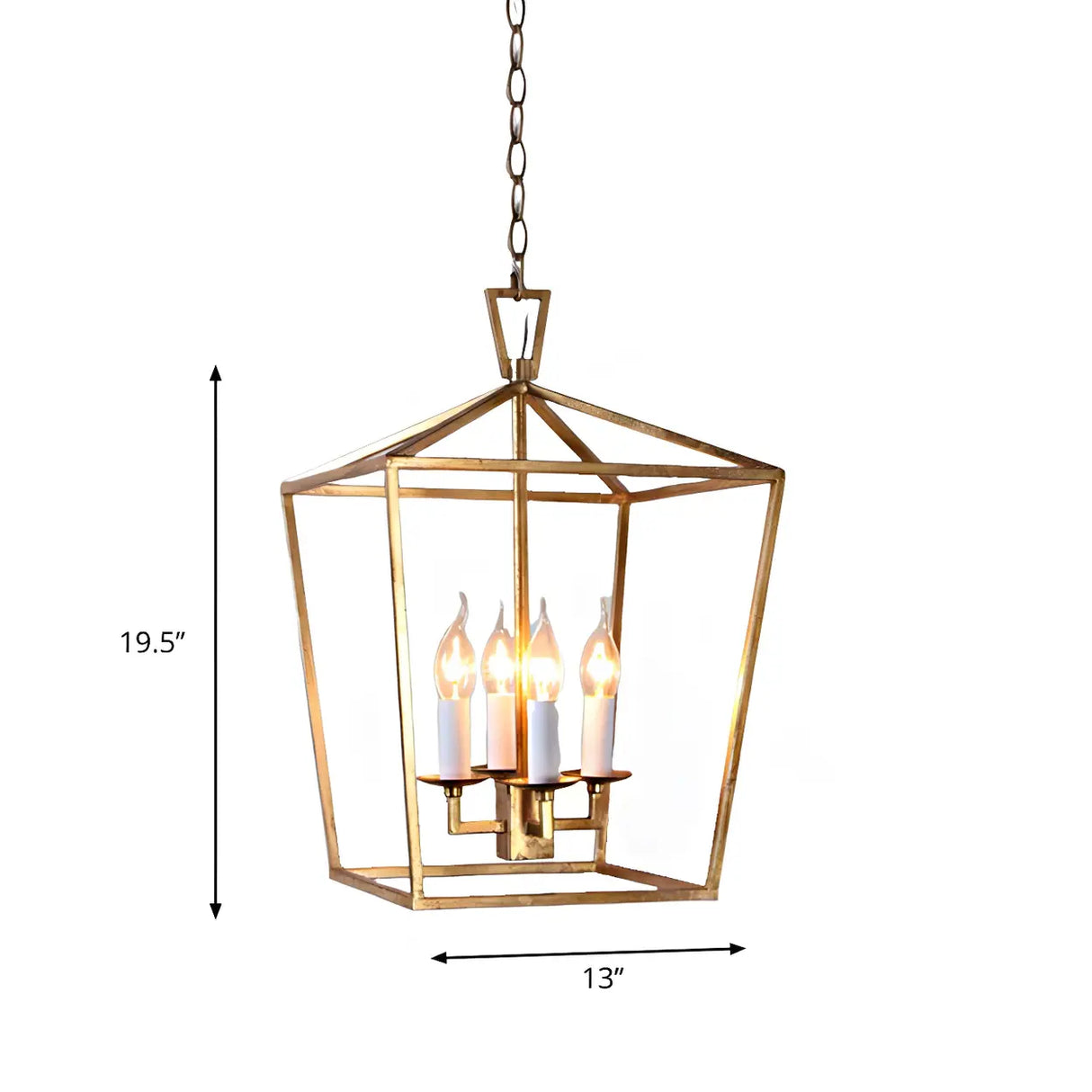 Modern Prismatic Geometric Gold Dining Room Chandelier Image - 8