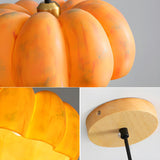 Modern Pumpkin Adjustable Yellow LED Pendant Lamp Image - 10