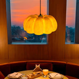 Modern Pumpkin Adjustable Yellow LED Pendant Lamp Image - 13