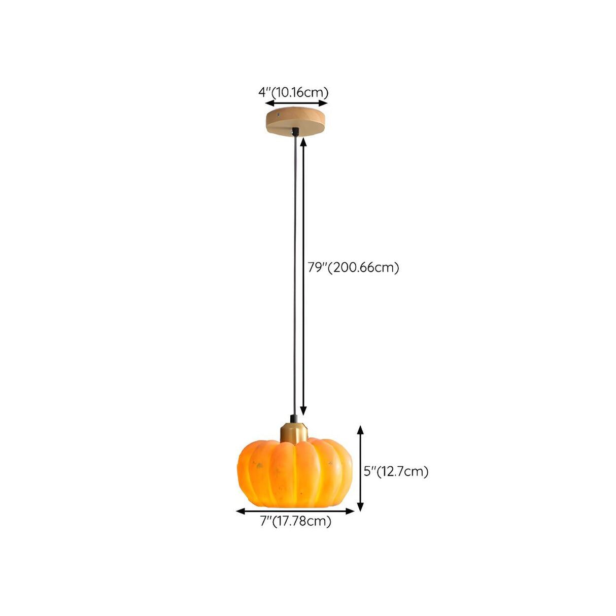 Modern Pumpkin Adjustable Yellow LED Pendant Lamp 