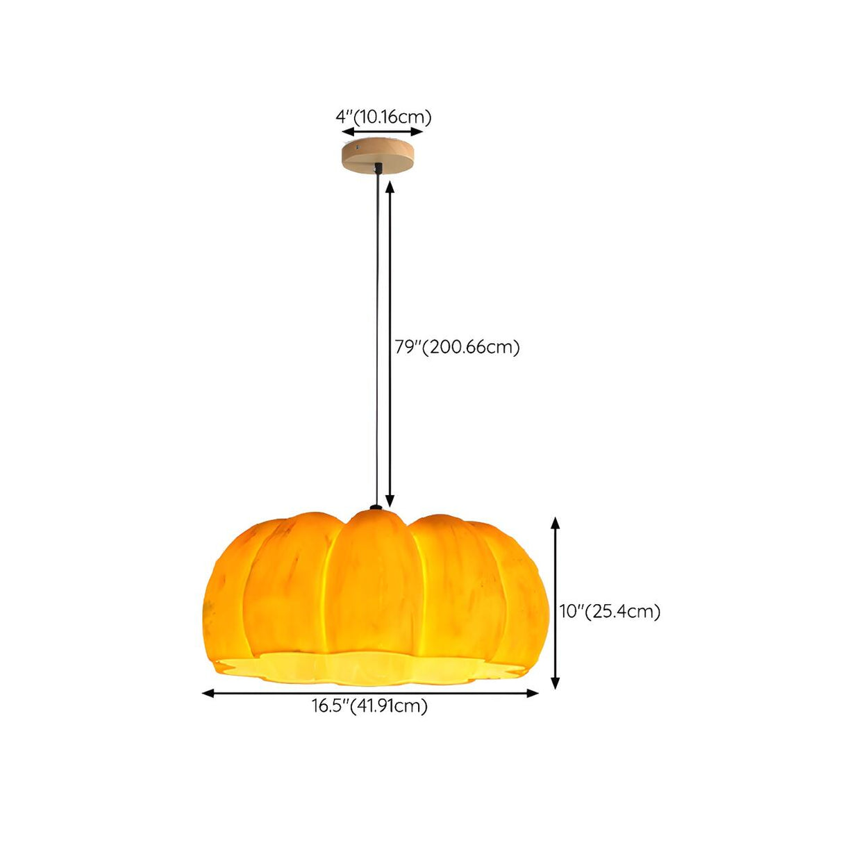 Modern Pumpkin Adjustable Yellow LED Pendant Lamp Image - 16