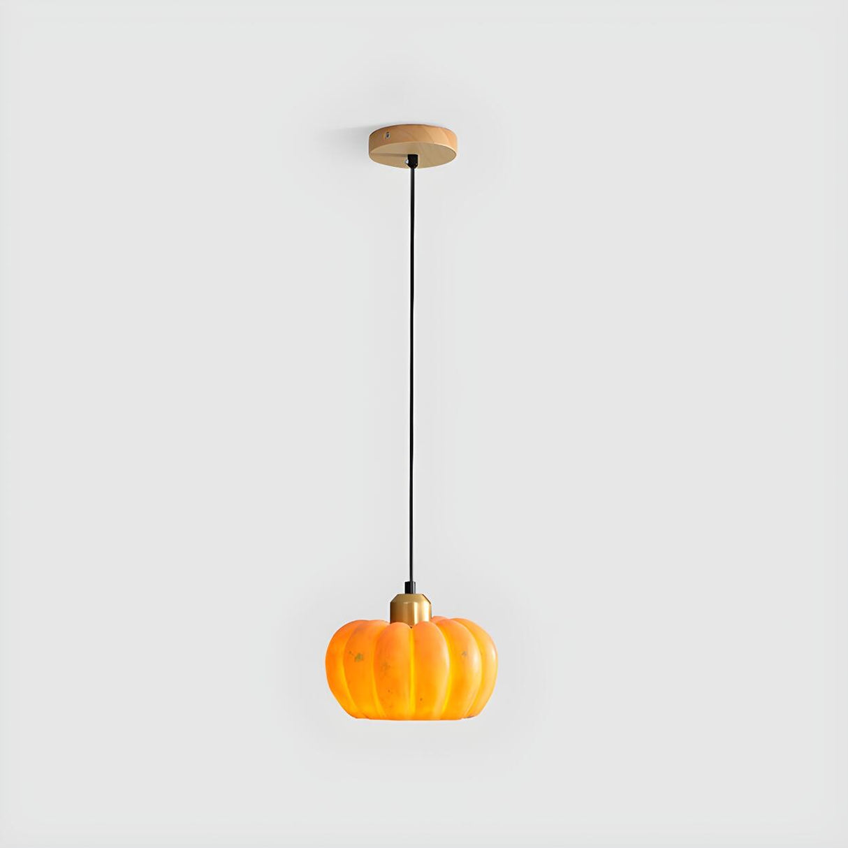 Modern Pumpkin Adjustable Yellow LED Pendant Lamp Image - 2