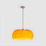 Modern Pumpkin Adjustable Yellow LED Pendant Lamp Image - 6