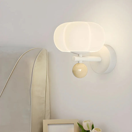 Modern Pumpkin-shaped White Wall Sconce Light Image - 1