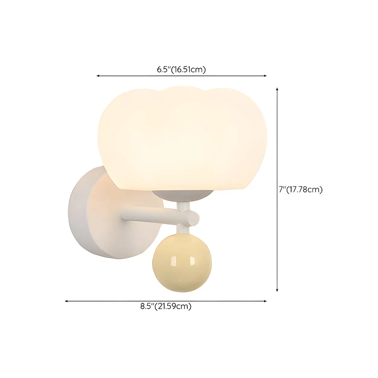 Modern Pumpkin-shaped White Wall Sconce Light 