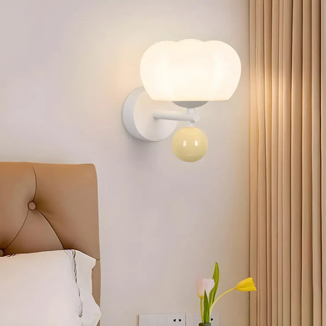 Modern Pumpkin-shaped White Wall Sconce Light Image - 2