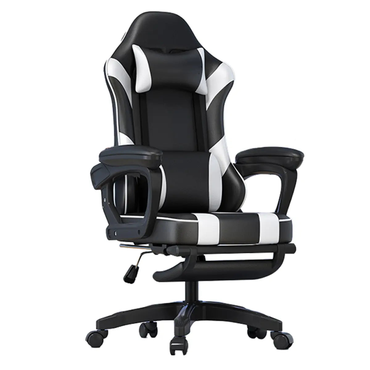 Modern Racing Swivel Leather Blue Ergonomic Chair Office Image - 10