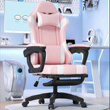 Modern Racing Swivel Leather Blue Ergonomic Chair Office Image - 6