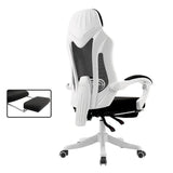 Modern Reclining Fabric Footrest Black Office Chair Image - 3