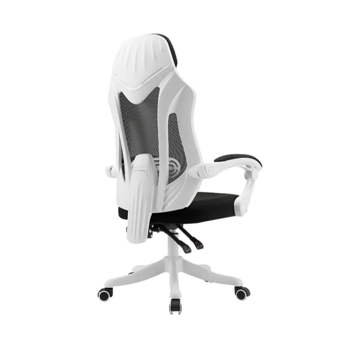 Modern Reclining Fabric Footrest Black Office Chair Image - 9