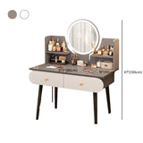 Modern Rectangle Mirror Bedroom White Grey Makeup Vanity Set #size