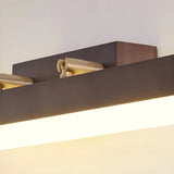 Modern Rectangle Walnut Wooden LED Vanity Lights Image - 12