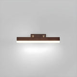 Modern Rectangle Walnut Wooden LED Vanity Lights Image - 2