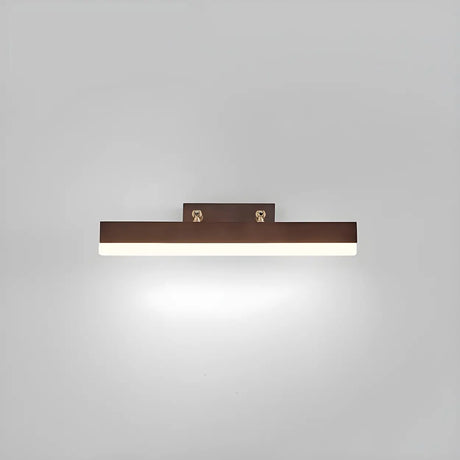 Modern Rectangle Walnut Wooden LED Vanity Lights Image - 2