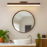 Modern Rectangle Walnut Wooden LED Vanity Lights Image - 5