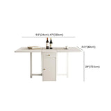 Modern Rectangle White Wood Dining Table with Drop Leaf #size