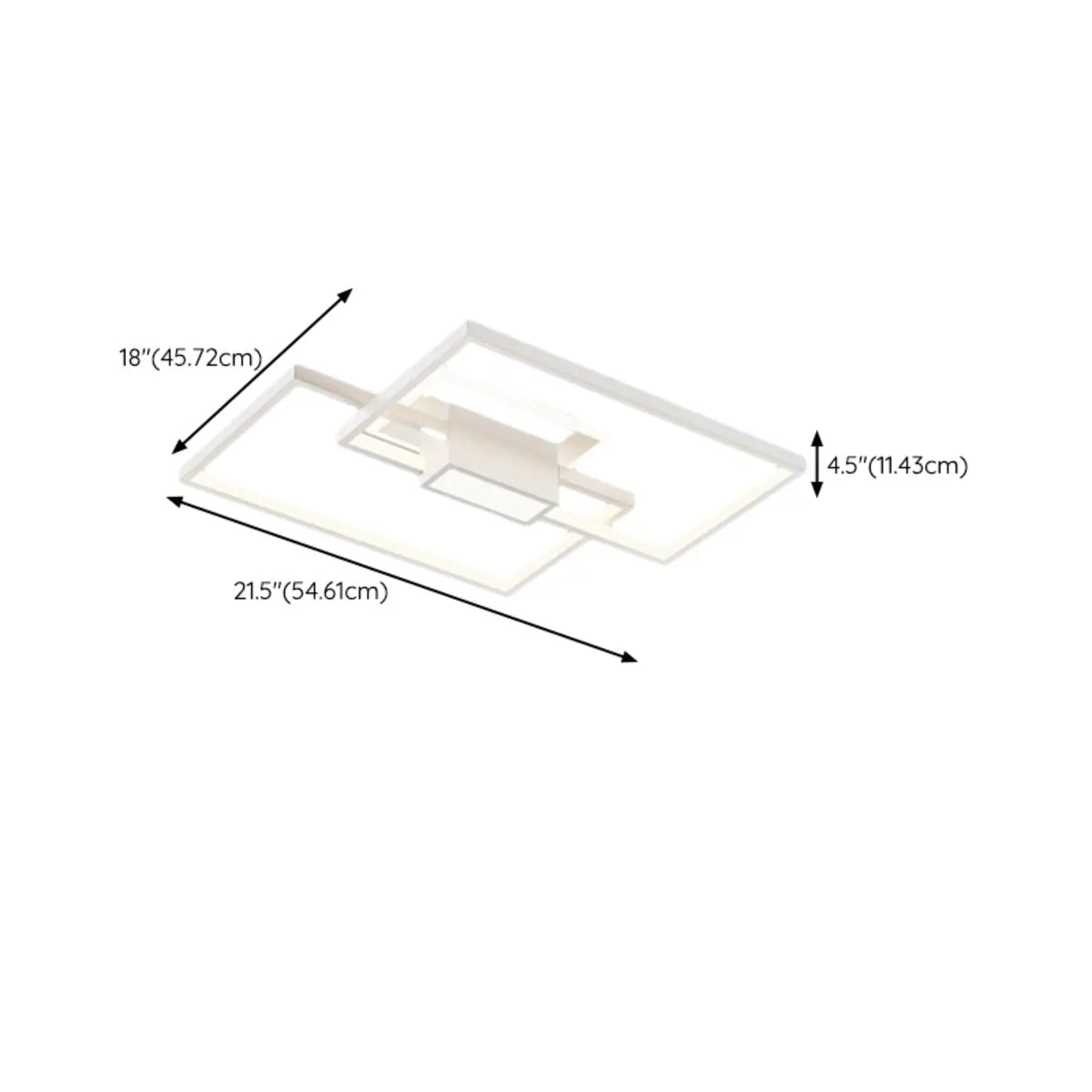 White Rectangular LED Flush Mount Ceiling Light 4-Light Image - 10