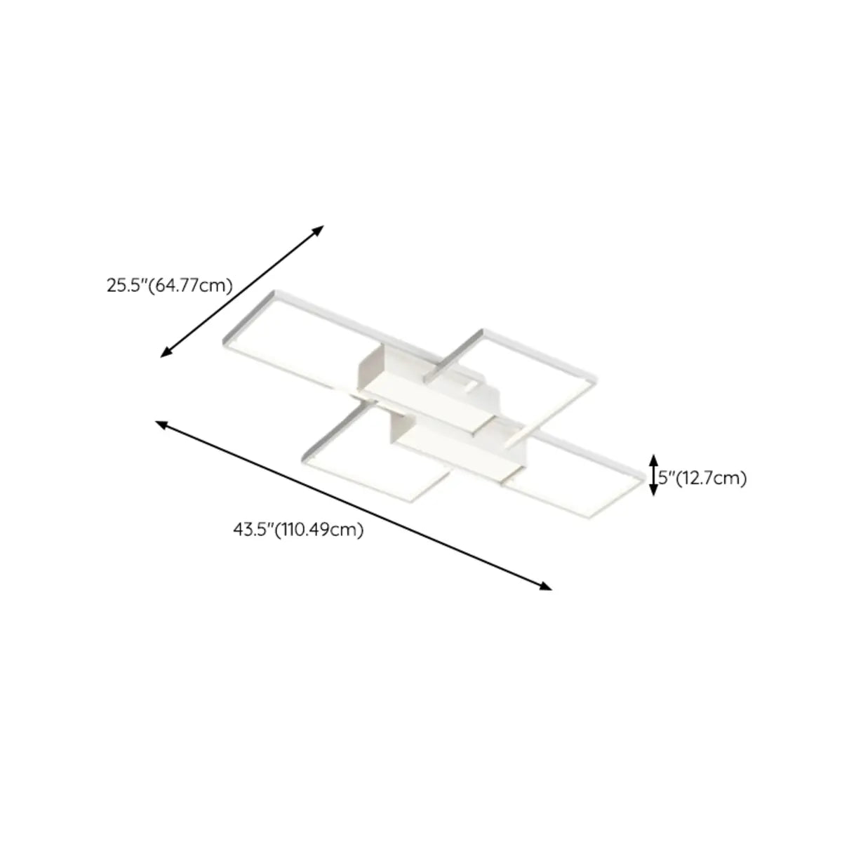 White Rectangular LED Flush Mount Ceiling Light 4-Light Image - 11