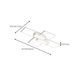 White Rectangular LED Flush Mount Ceiling Light 4-Light Image - 11