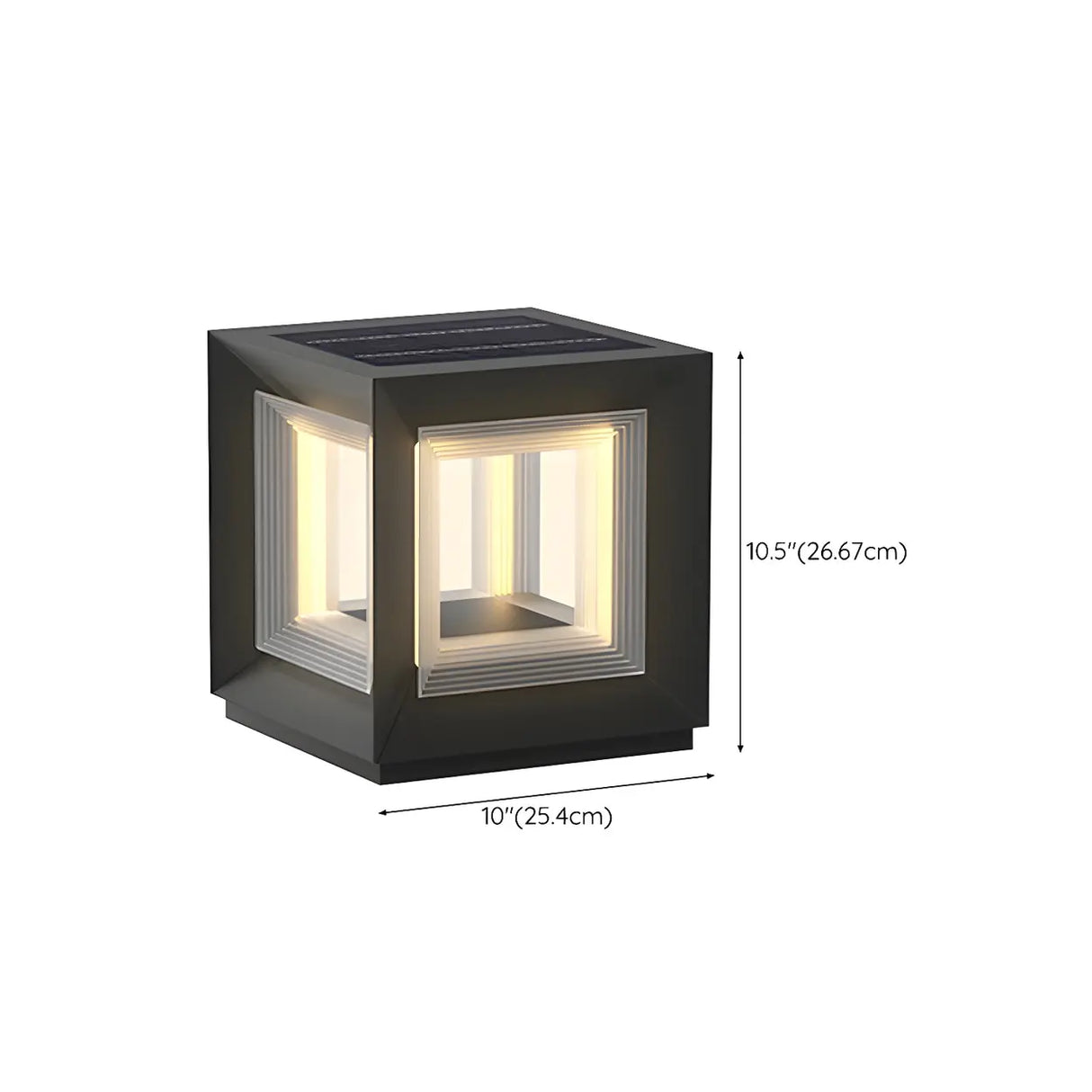 Modern Rectangular Aluminum Frame Outdoor LED Lamp 