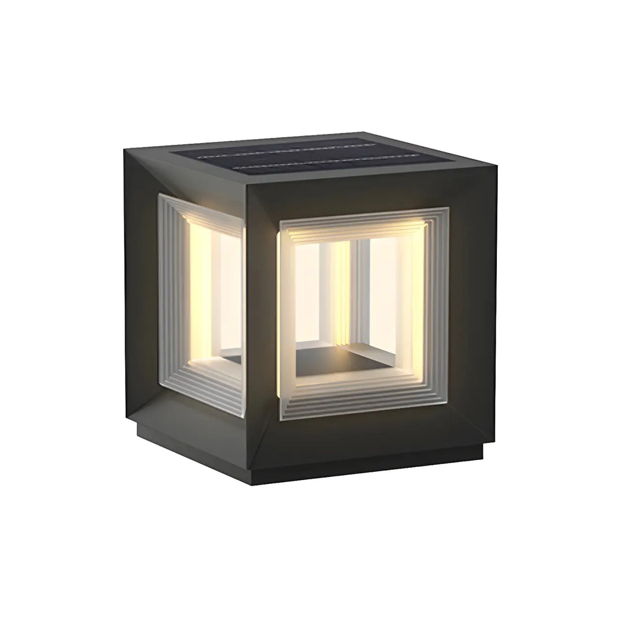 Modern Rectangular Aluminum Frame Outdoor LED Lamp Image - 2