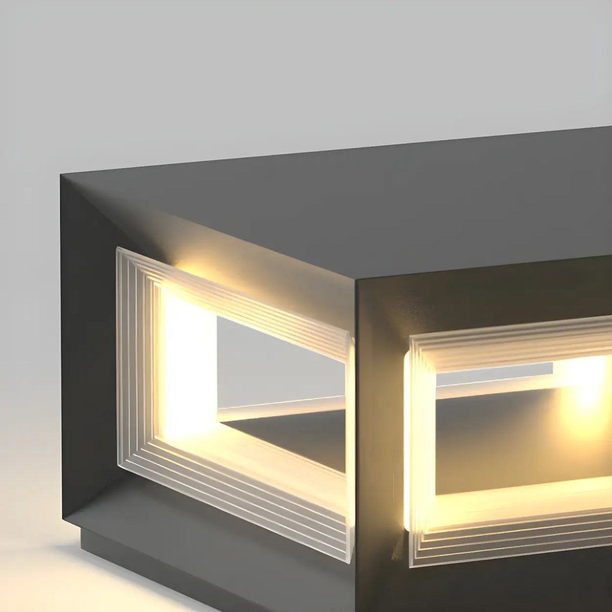 Modern Rectangular Aluminum Frame Outdoor LED Lamp Image - 9