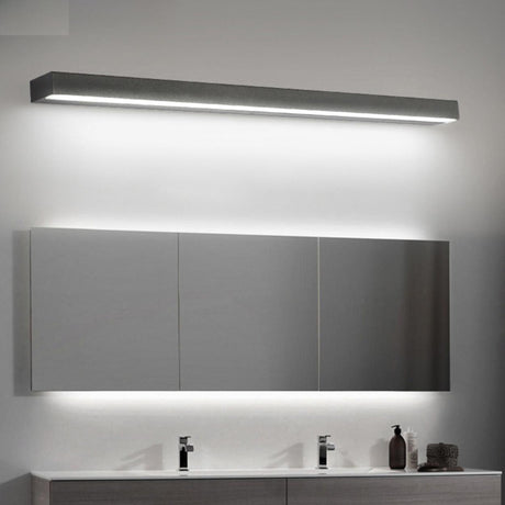 Modern Rectangular Black Bathroom LED Vanity Light Image - 1