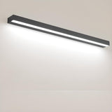 Modern Rectangular Black Bathroom LED Vanity Light Image - 12