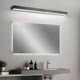 Modern Rectangular Black Bathroom LED Vanity Light Image - 2