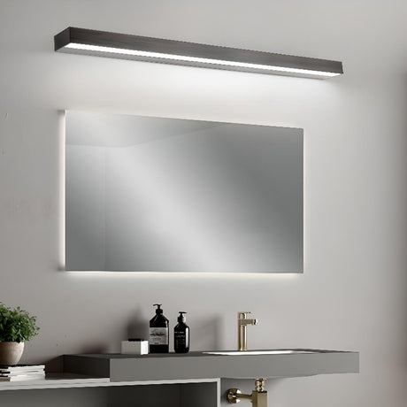 Modern Rectangular Black Bathroom LED Vanity Light Image - 2