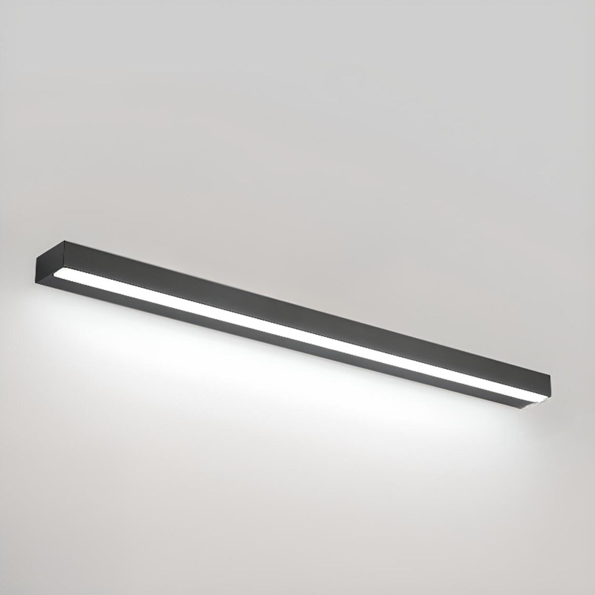 Modern Rectangular Black Bathroom LED Vanity Light Image - 4