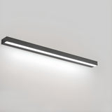 Modern Rectangular Black Bathroom LED Vanity Light Image - 6