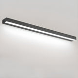 Modern Rectangular Black Bathroom LED Vanity Light Image - 7