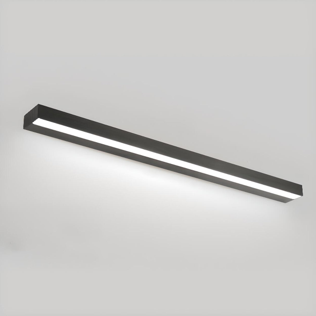 Modern Rectangular Black Bathroom LED Vanity Light Image - 8