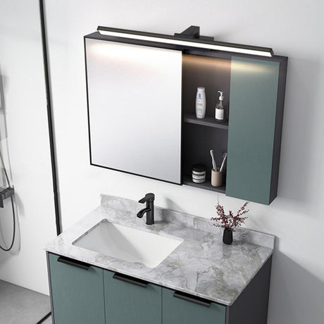 Modern Rectangular Black LED Bathroom Vanity Light Image - 1