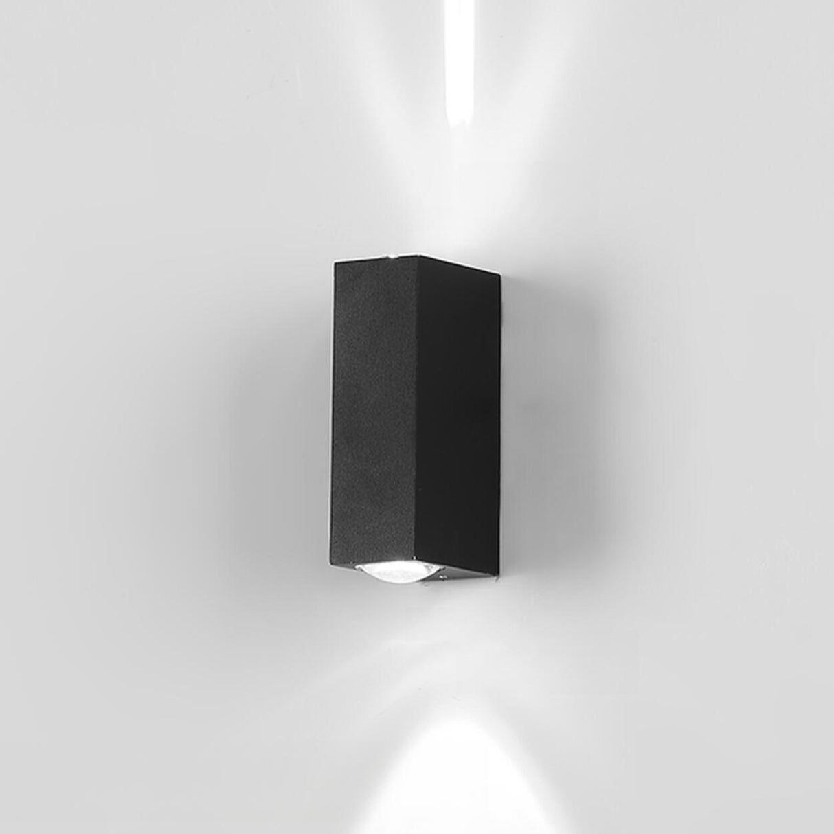 Modern Rectangular Black Outdoor Up Down Wall Light Image - 11