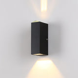 Modern Rectangular Black Outdoor Up Down Wall Light Image - 13