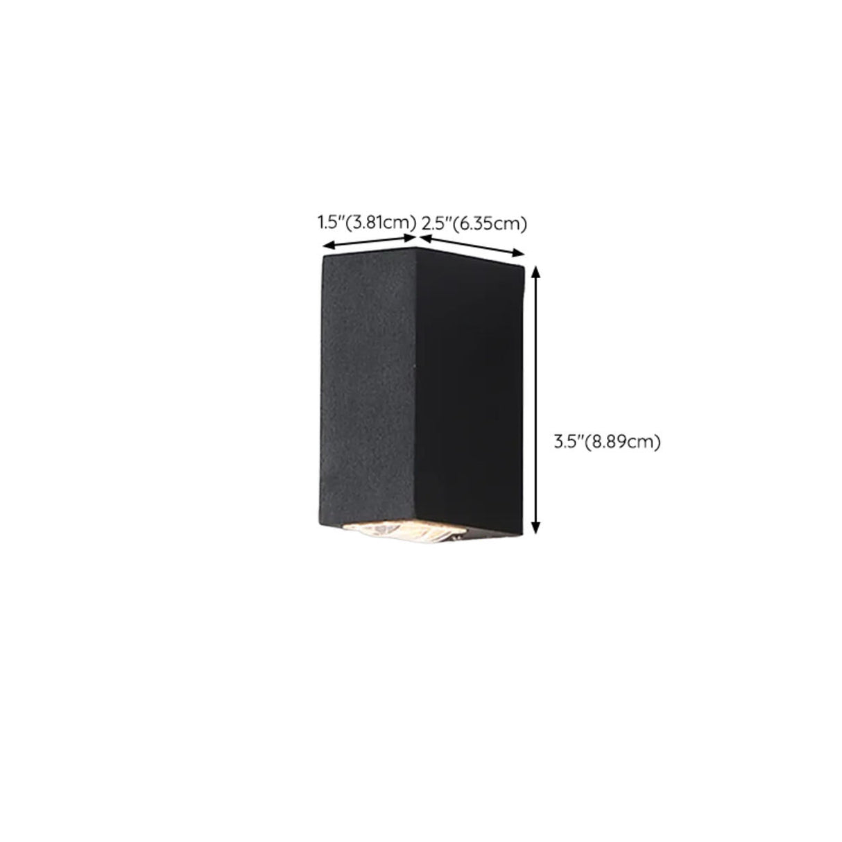 Modern Rectangular Black Outdoor Up Down Wall Light 