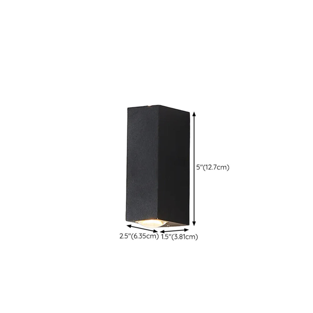 Modern Rectangular Black Outdoor Up Down Wall Light Image - 17