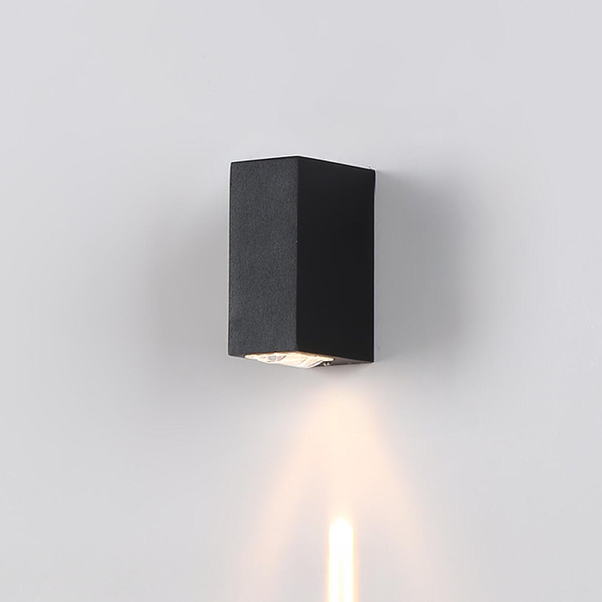 Modern Rectangular Black Outdoor Up Down Wall Light Image - 2