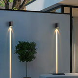 Modern Rectangular Black Outdoor Up Down Wall Light Image - 4