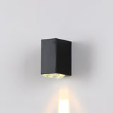 Modern Rectangular Black Outdoor Up Down Wall Light Image - 5