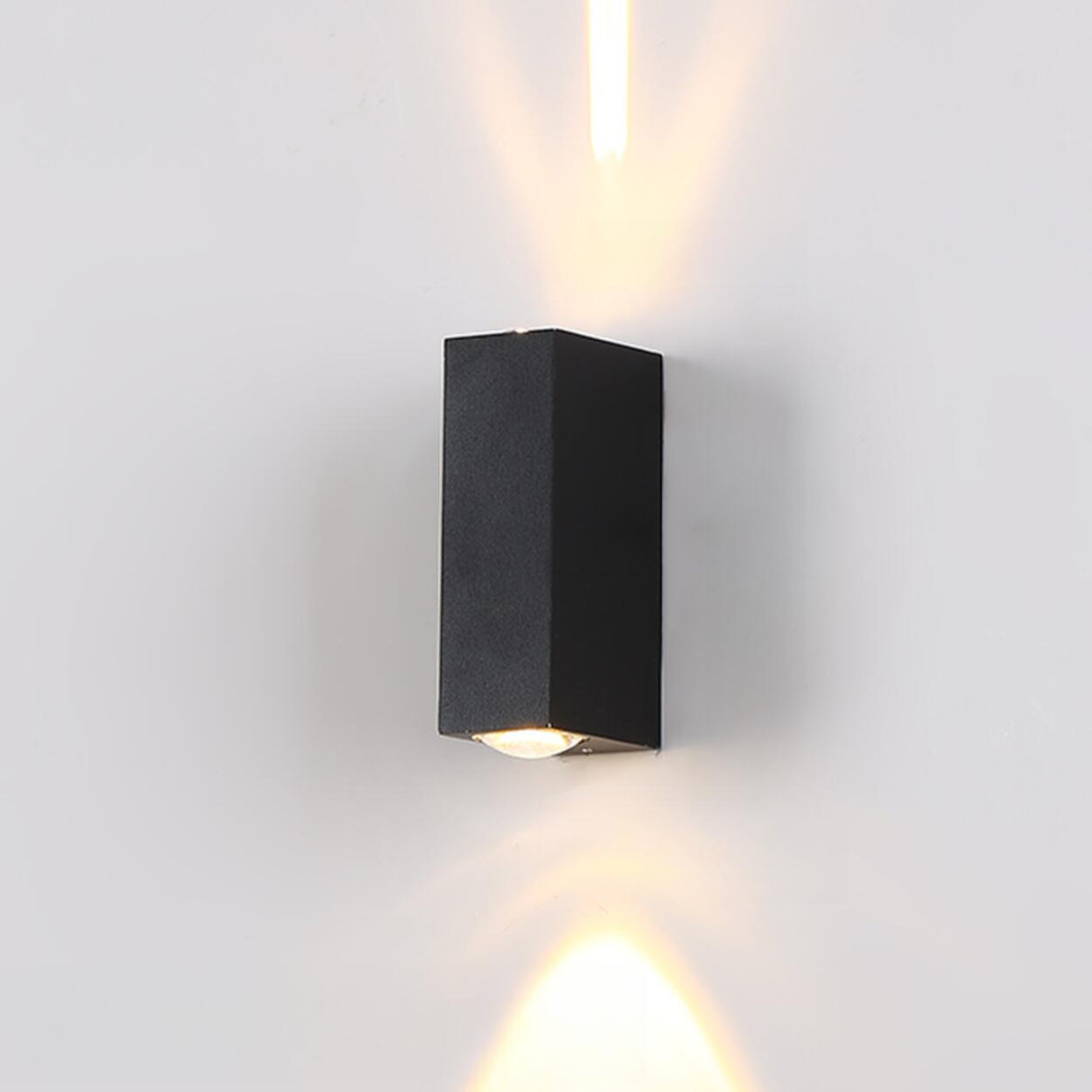 Modern Rectangular Black Outdoor Up Down Wall Light Image - 9